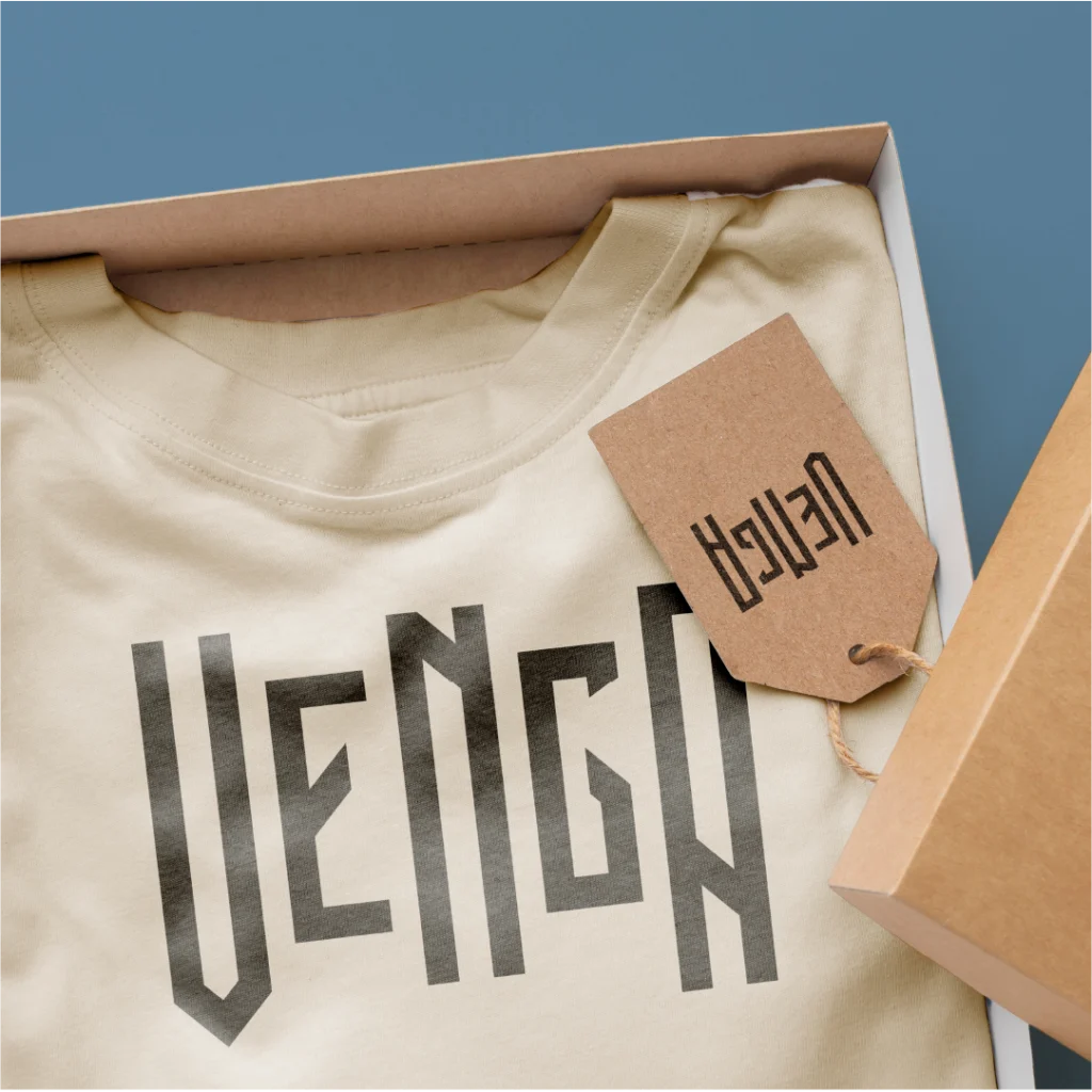 Dynamisch logo ontwerp voor Venga, gekenmerkt door sterke typografie, gerealiseerd door ons grafisch bureau.